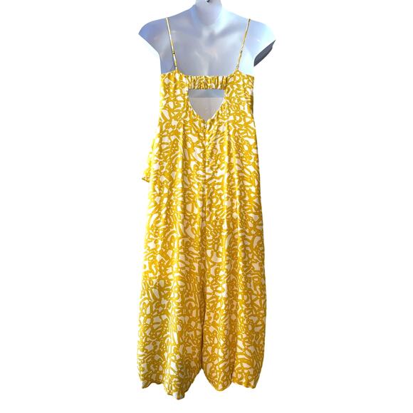 Anthropologie Maeve Brittany Asymmetrical Jumpsuit in Sunshine Yellow Size 8 - Picture 4 of 8